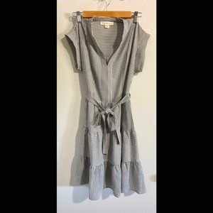 Monteau Women's Striped Flutter Sleeve Dress - XS